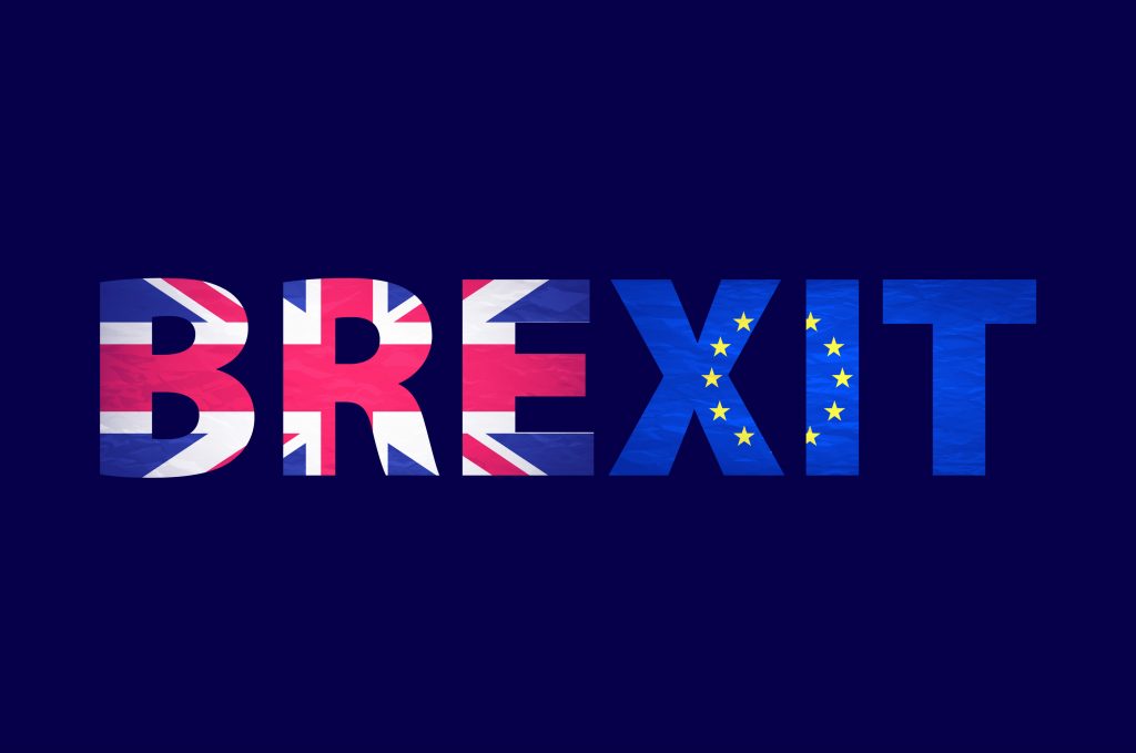 What Does Brexit Mean For UK SMEs Brexit Text Isolated. United Kingdom Exit From Europe Relative I